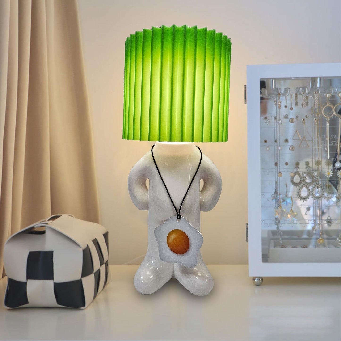 GlowCraft - Dimbar Akryl Bordslampa med LED-belysning och Tryckknappskontroll