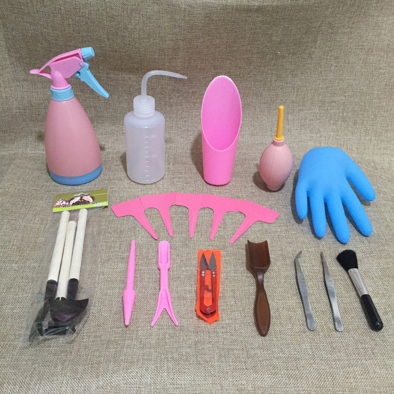 Sukkulentträdgårdsverktygsset med sprayflaska och tillbehör