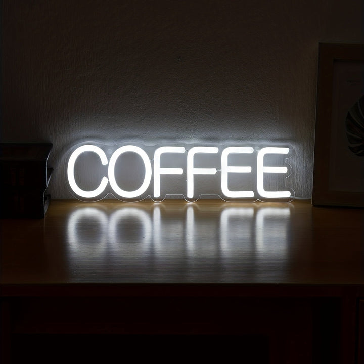Stilfulla LED-neonskylten Kaffe