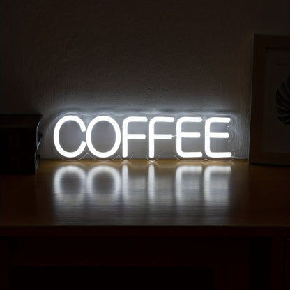 Stilfulla LED-neonskylten Kaffe