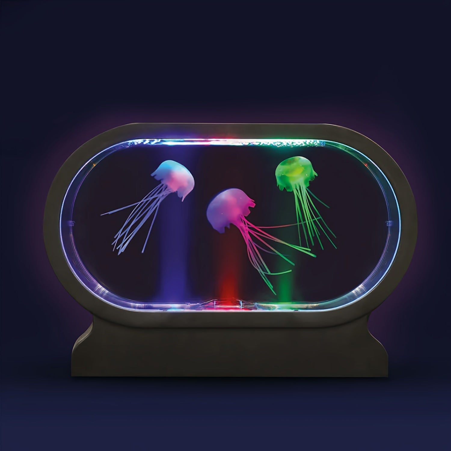 LumiJelly - LED Manet Tafellampa, 3-Färgs Simulering Akvarium Nattlampa, Batteridriven, Dekorativt Ljus