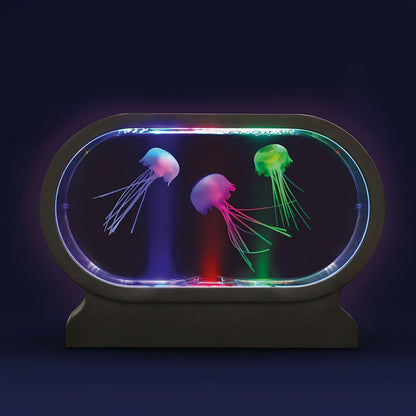LumiJelly - LED Manet Tafellampa, 3-Färgs Simulering Akvarium Nattlampa, Batteridriven, Dekorativt Ljus