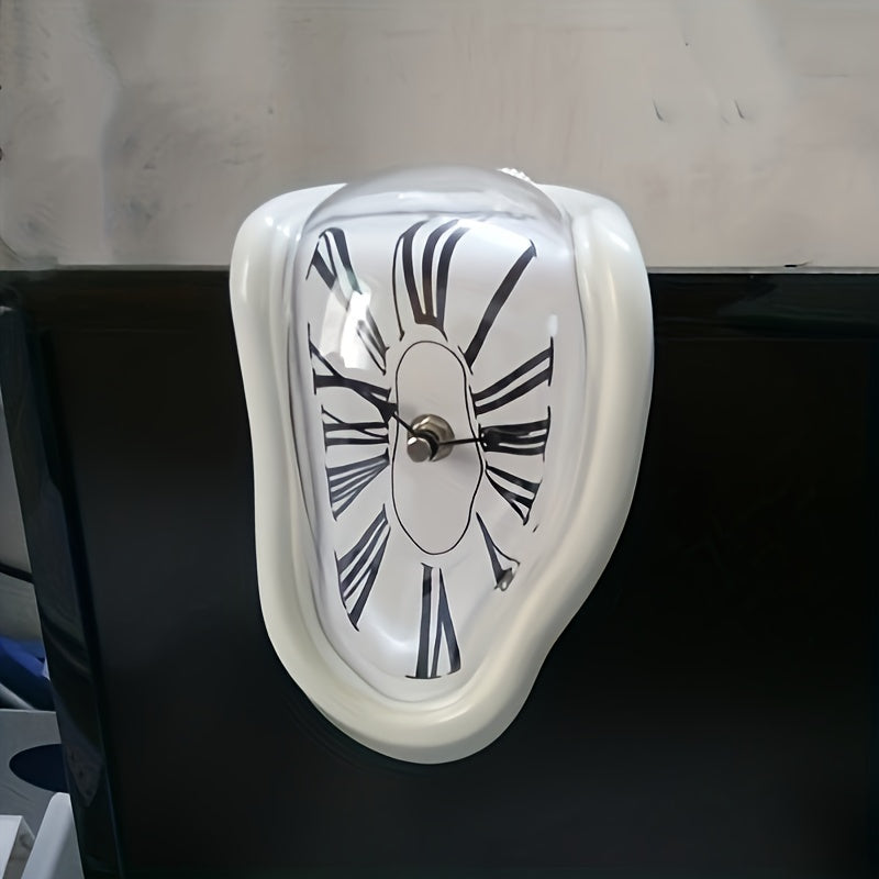 Surrealistisk Böjd Romersk Vägghängd Klocka - Stilig Smältande Klocka för Heminredning