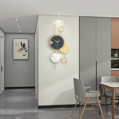 Moderna Guld Metall Väggklocka - Tyst Ickeslagande Klocka, Unik Design för Vardagsrum och Kontor