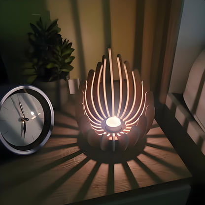 Bohemisk Lotus Ljuslykta – Handgjord Lagerträ Design