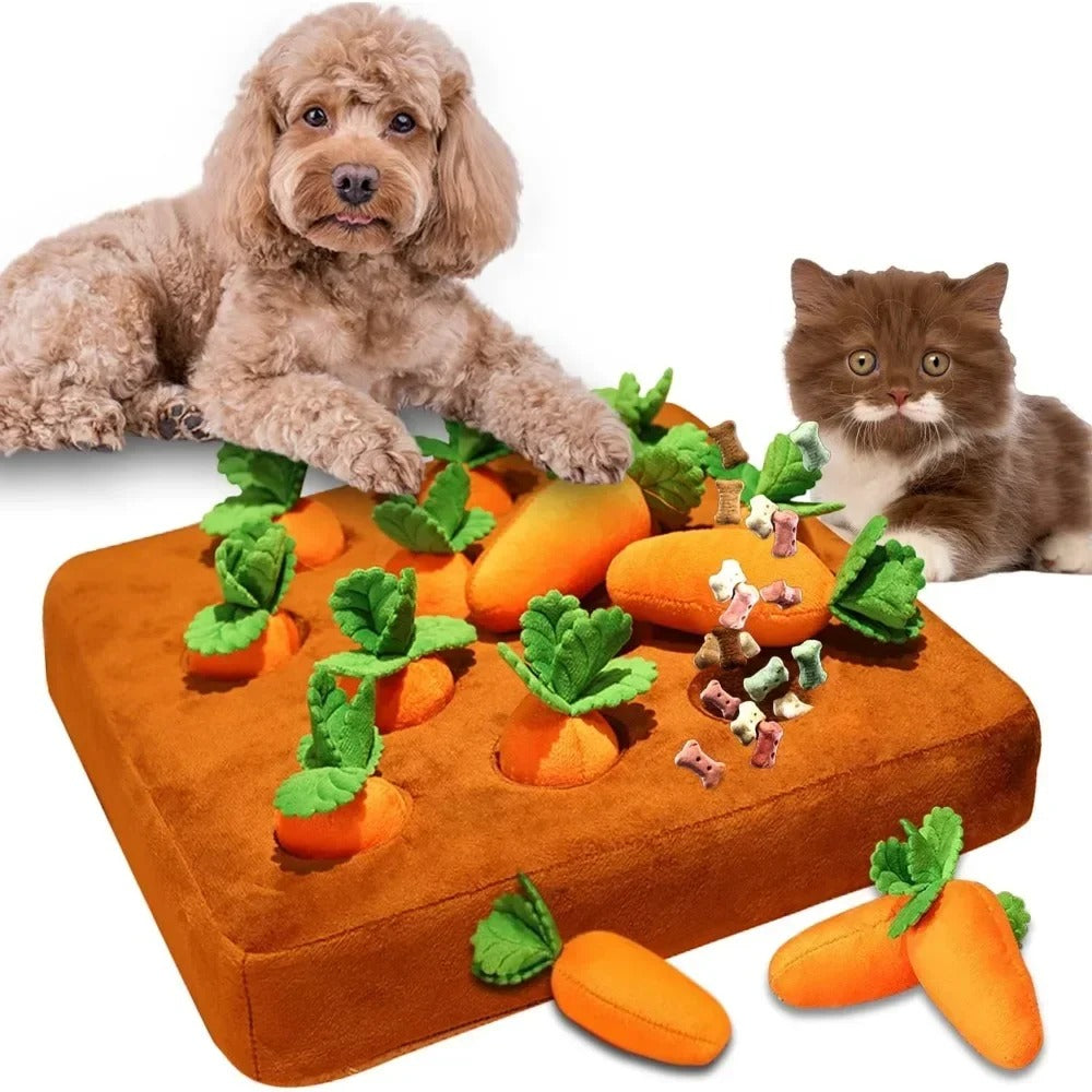 Interaktiv Plush Morots Hundleksak - Morots Snuffle Mat för Hundar