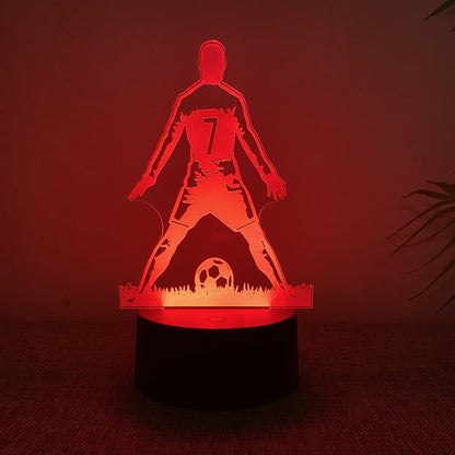 SportGlow - 3D Fotbollsspelare LED Nattlampa med Färgväxling