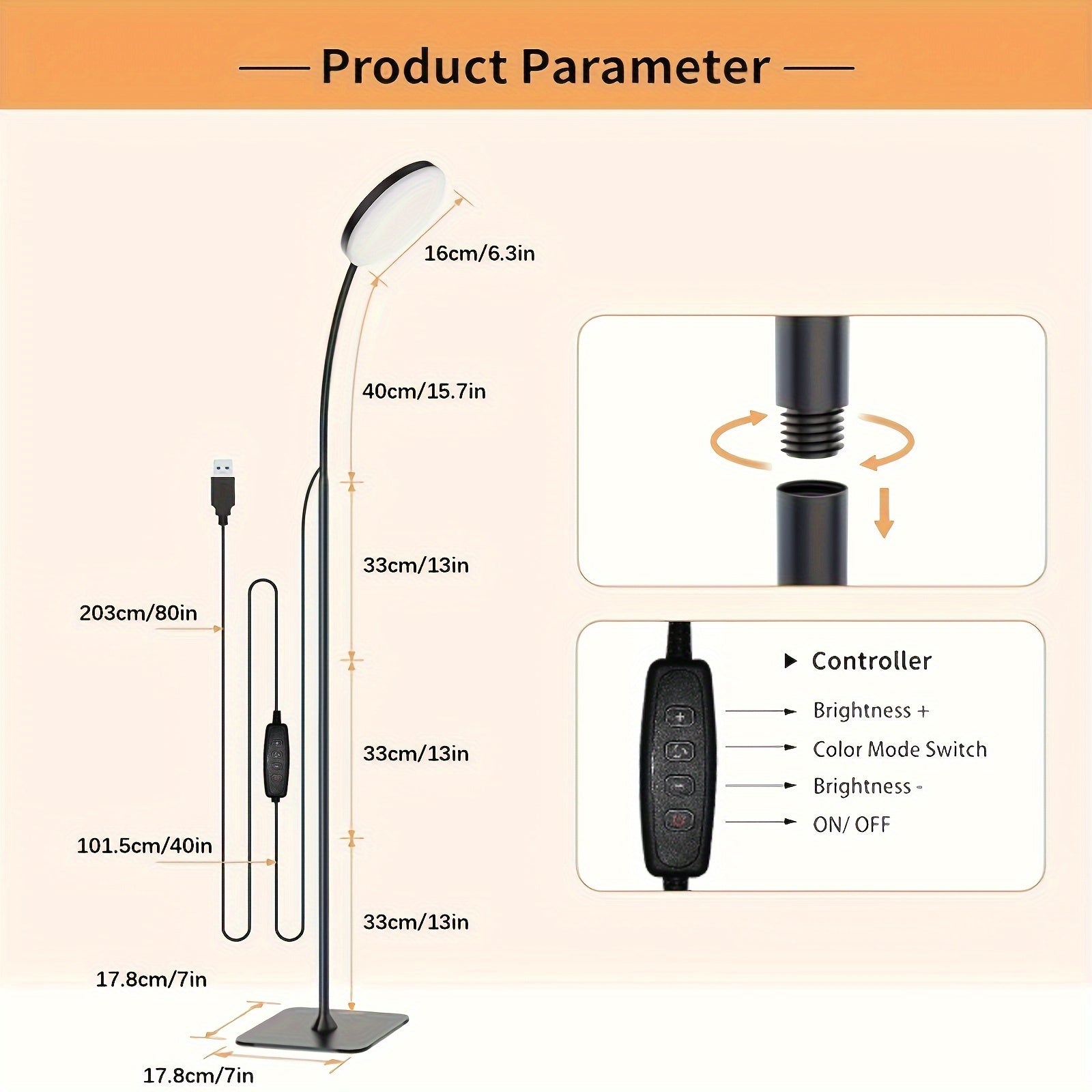 Flexibel LED Golvlampa - Perfekt för Läsning och Avkoppling