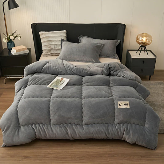 ThickLuxe Duvet Cover - Casual Thick Fleece Quiltad Vinter Duvet Cover