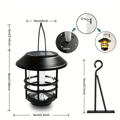 Solar hänglampa med fladdrande lågor – utomhuslampa för Halloween och jul