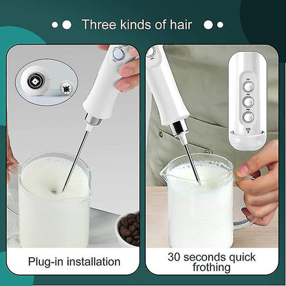 Royallure Trådlös Elektrisk Mjölkskummare 3-Hastigheters Handhållen USB Skumskapare