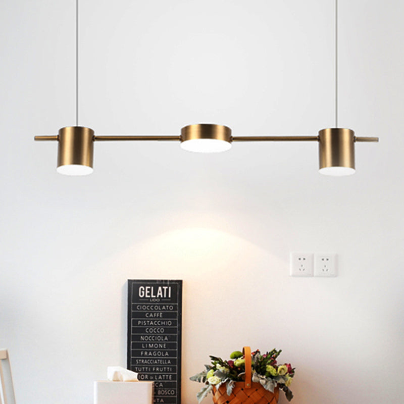 Trum Aluminium Hänglampa Eiland Modern Enkel 3/5-lamps Svart/Guld Taklampa i Varm/Vit Ljus