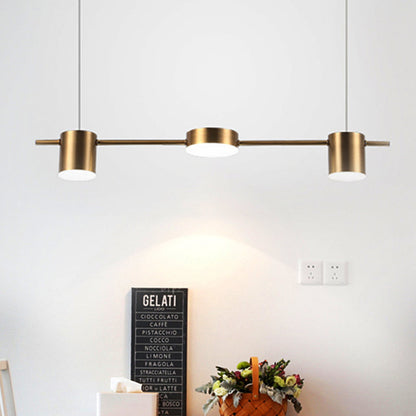 Trum Aluminium Hänglampa Eiland Modern Enkel 3/5-lamps Svart/Guld Taklampa i Varm/Vit Ljus