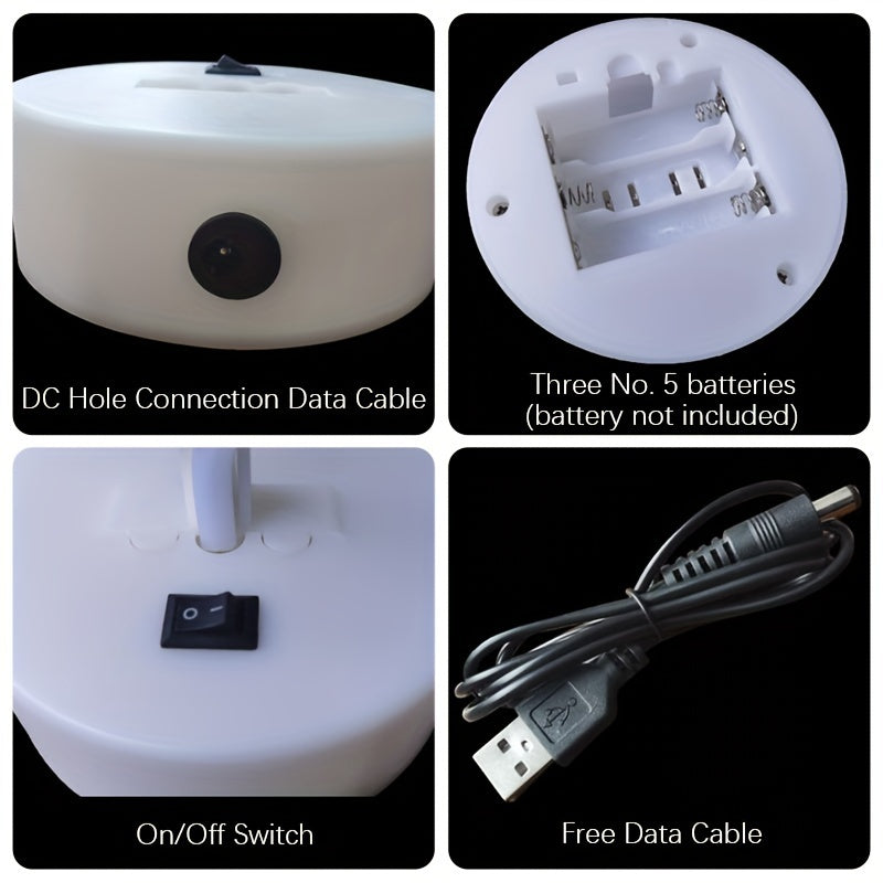 FestiveGlow - LED Neon Julgran Lampa, USB/Batteri Dubbel Strömförsörjning