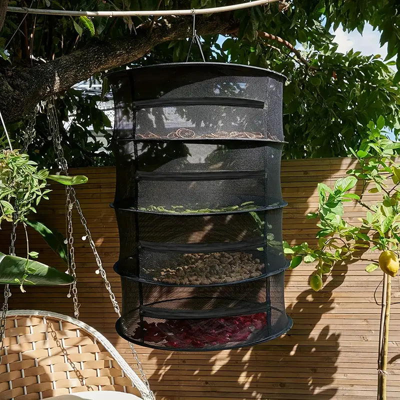 Fällbar torkställning för frukt, grönsaker och örter – Flerlagers nätställ för snabb torkningsprocess