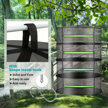 Fällbar torkställning för frukt, grönsaker och örter – Flerlagers nätställ för snabb torkningsprocess