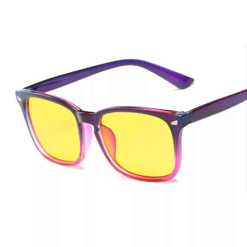 Blått ljusblockerande fyrkantiga glasögon