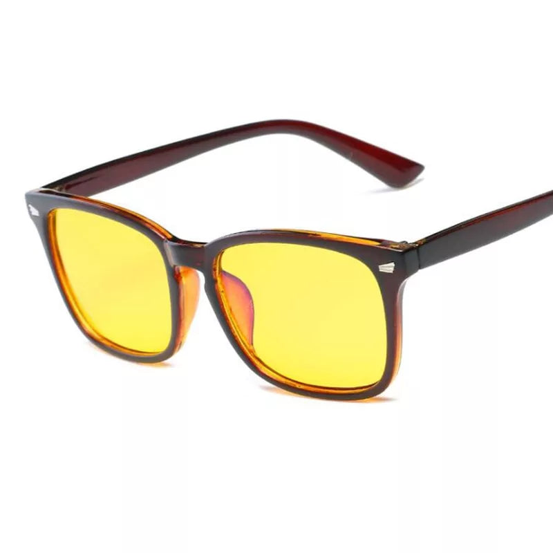 Blått ljusblockerande fyrkantiga glasögon