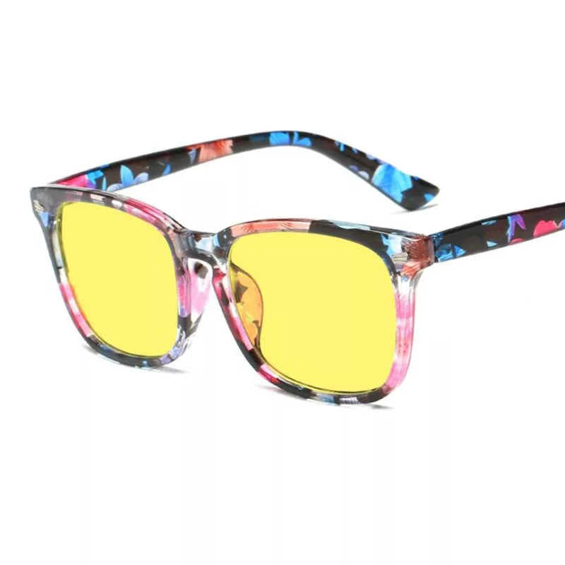 Blått ljusblockerande fyrkantiga glasögon