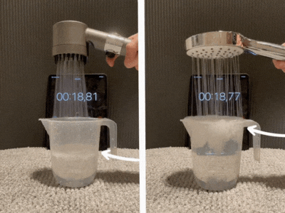 Duschhuvud med filter för mjukt vattentryck