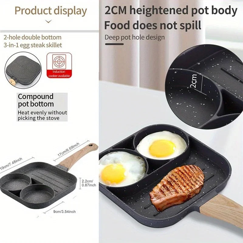 3 i 1 Non Stick Stekpanna - Allt i En Panna