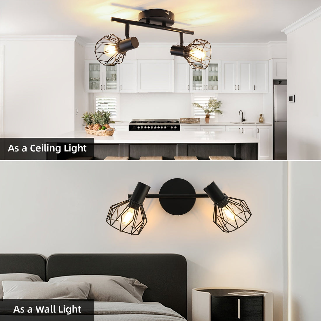 SpotFlex - Svängbar LED Takspot med 2 Bollar E14 Svart
