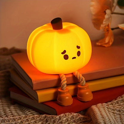 PumpkinGlow - USB-Uppladdningsbar LED-Pumpa Nattlampa