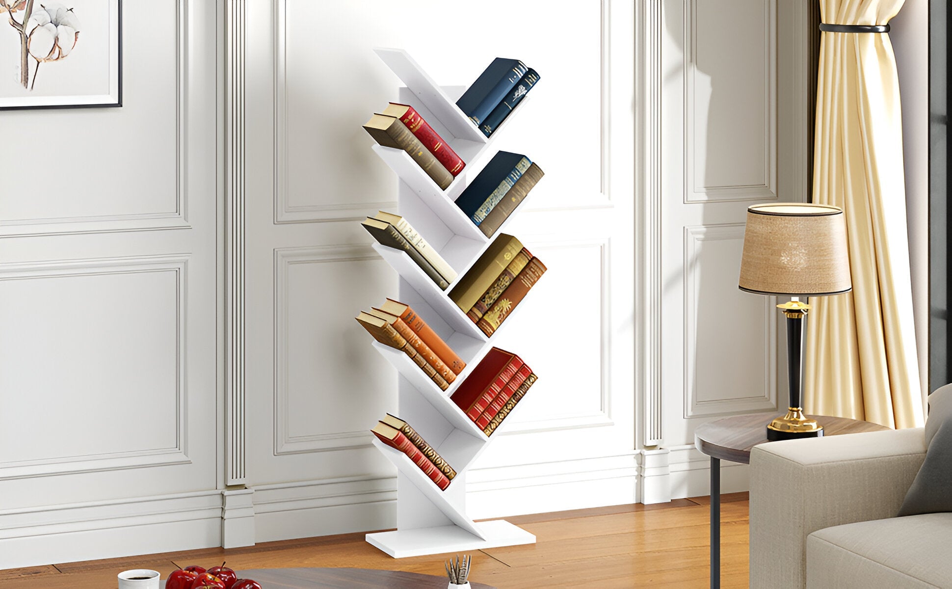 TreeStack Regal – 8-tiers trähylla