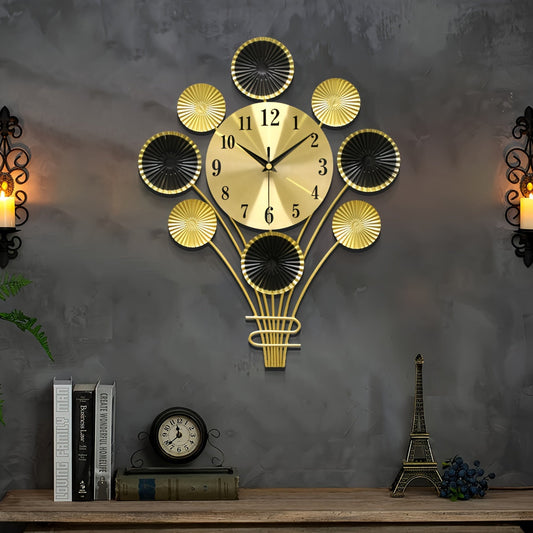 Modern Metallisk Tyst Väggklocka - Ballongformad, Dekorativ för Vardagsrum och Sovrum