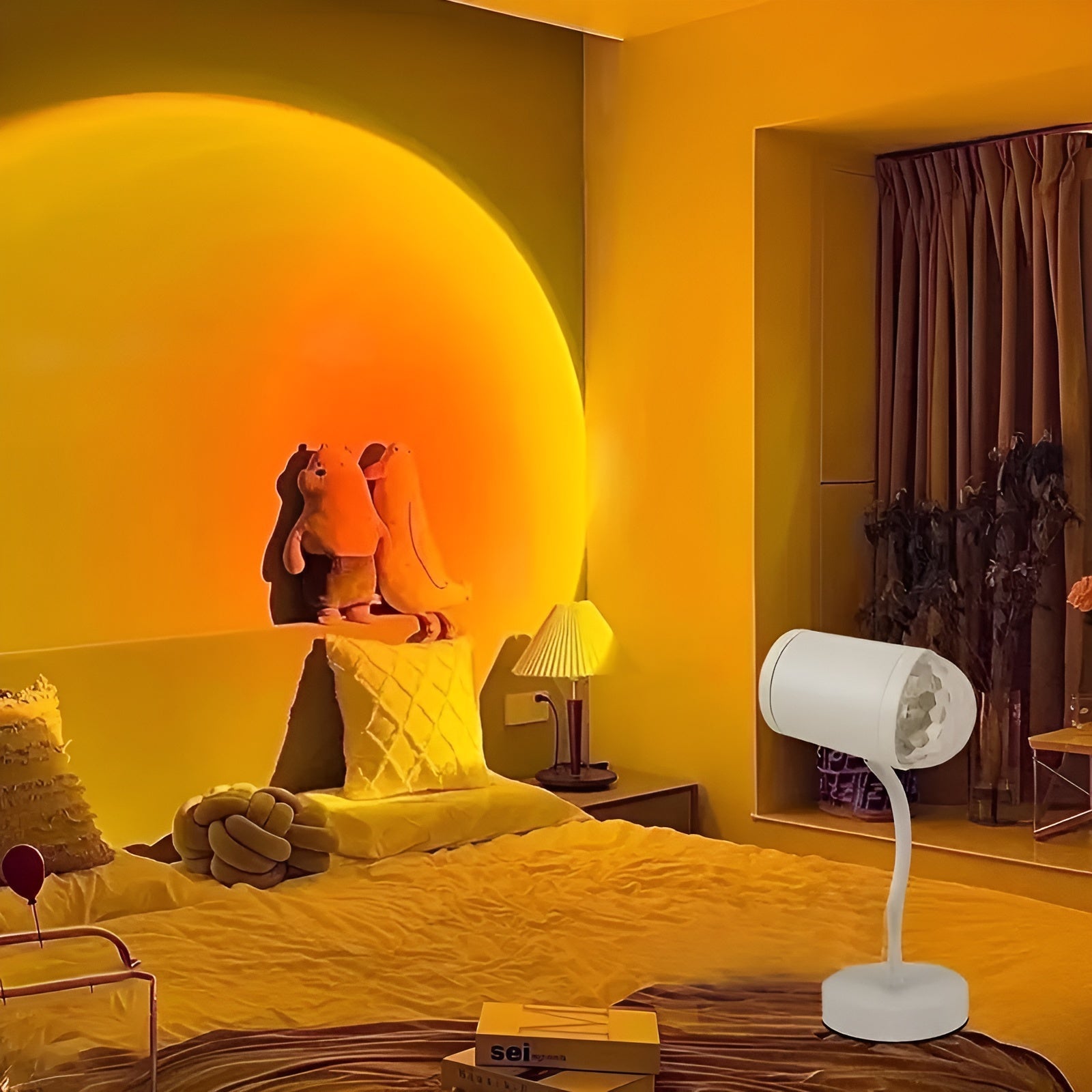 Projekteringlampa med dubbelhuvud – solnedgångsljus för atmosfärisk heminredning