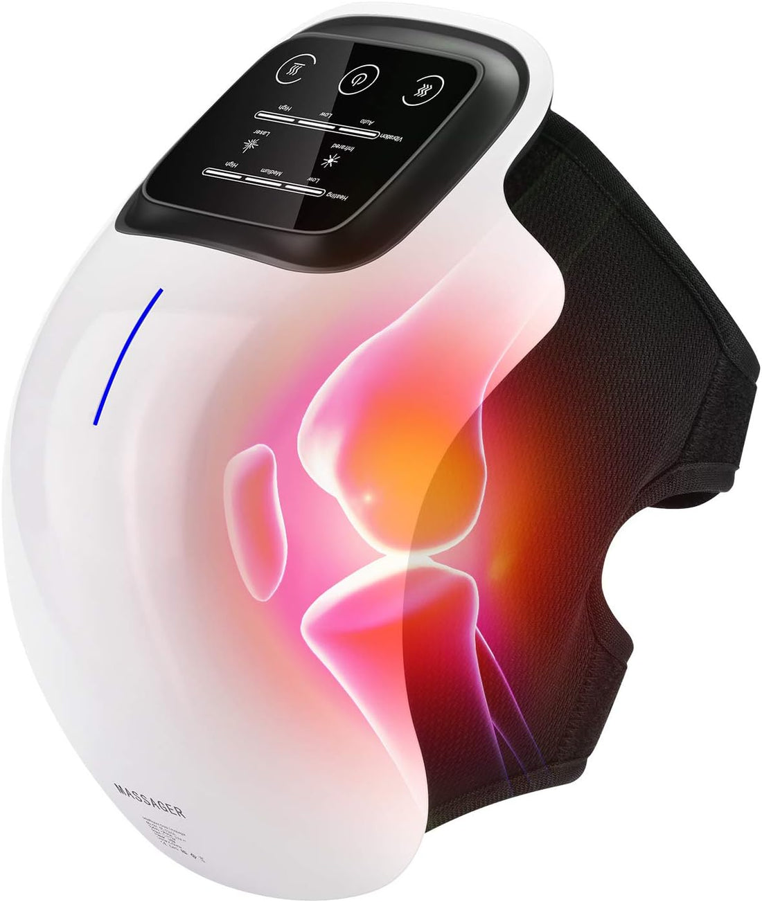 3-i-1 Knä Massager - Röd Ljus, Värmeterapi, Massage för Kronisk Smärtlindring