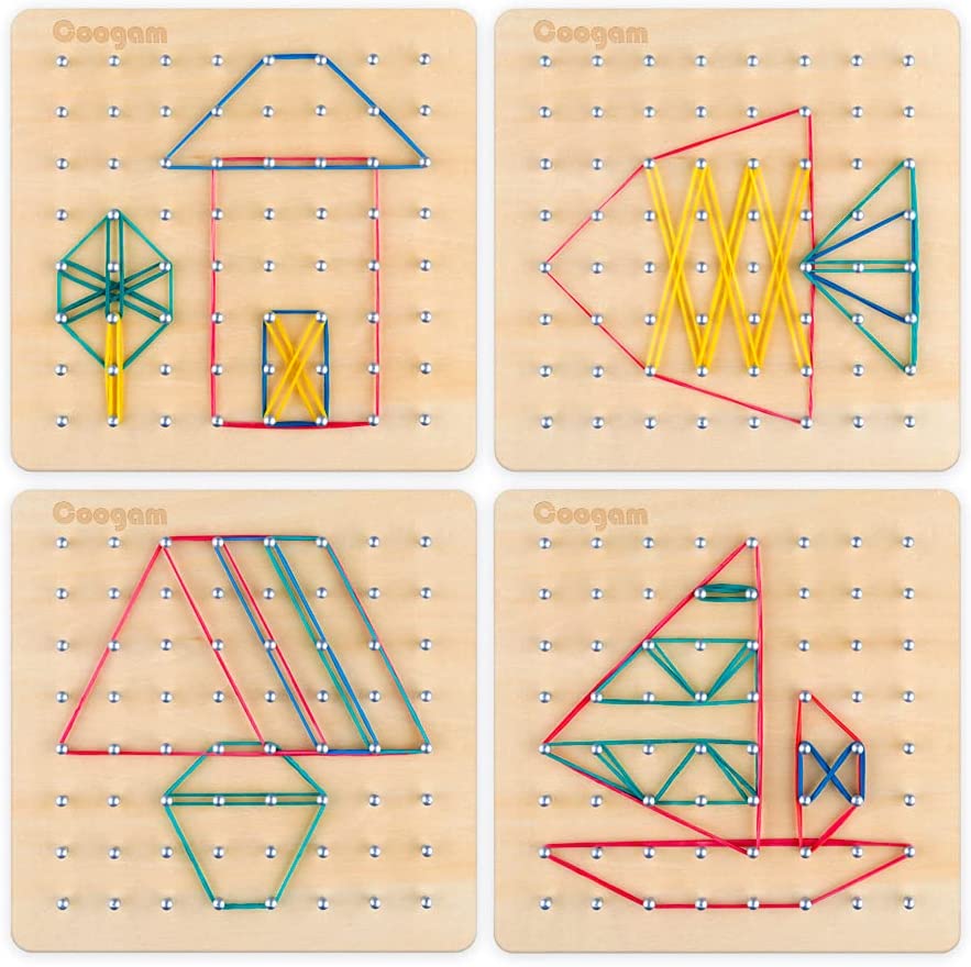 Trä Geometrisk Tavla – Tänd Ditt Barns Fantasi och Rumslig Utveckling