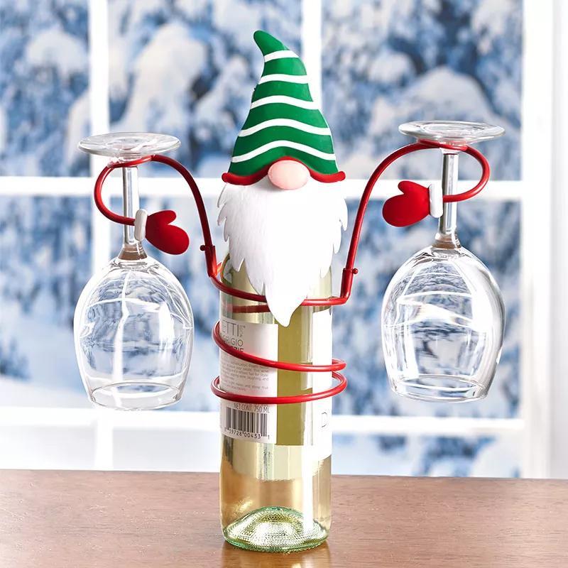 Festliga Cheers Vin glas hållare – Tomte &amp; Snögubbe design för festliga bord