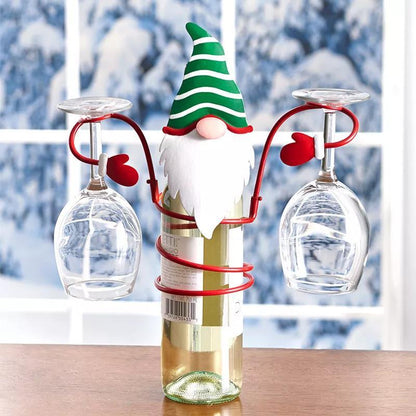 Festliga Cheers Vin glas hållare – Tomte &amp; Snögubbe design för festliga bord