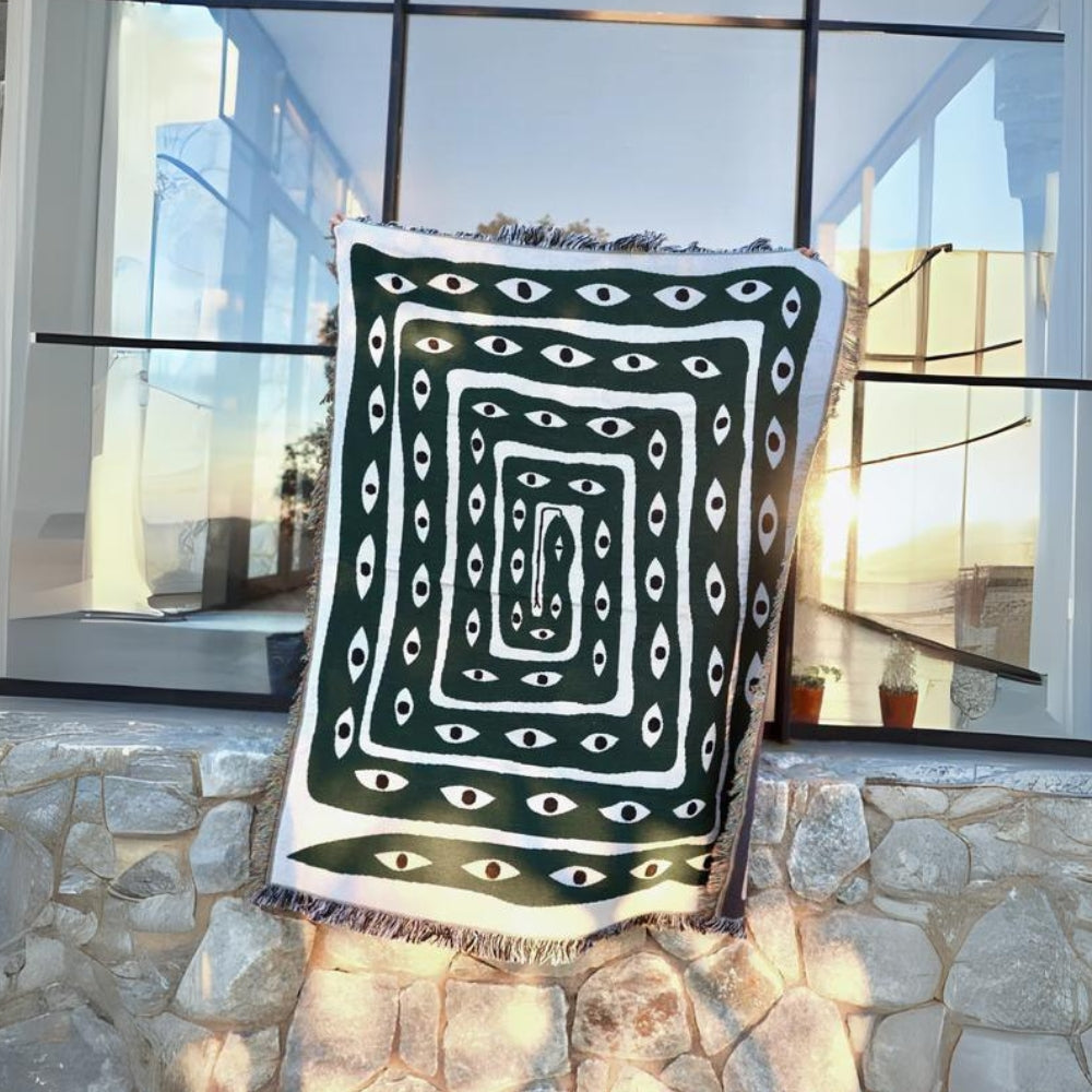 Cotton Snake Labyrinth Pläd – Vändbar Design