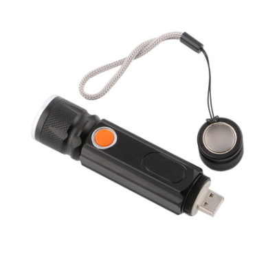 USB Uppladdningsbar Magnetisk Ficklampa – LED Nödbelysning med Magnet och Bärrem