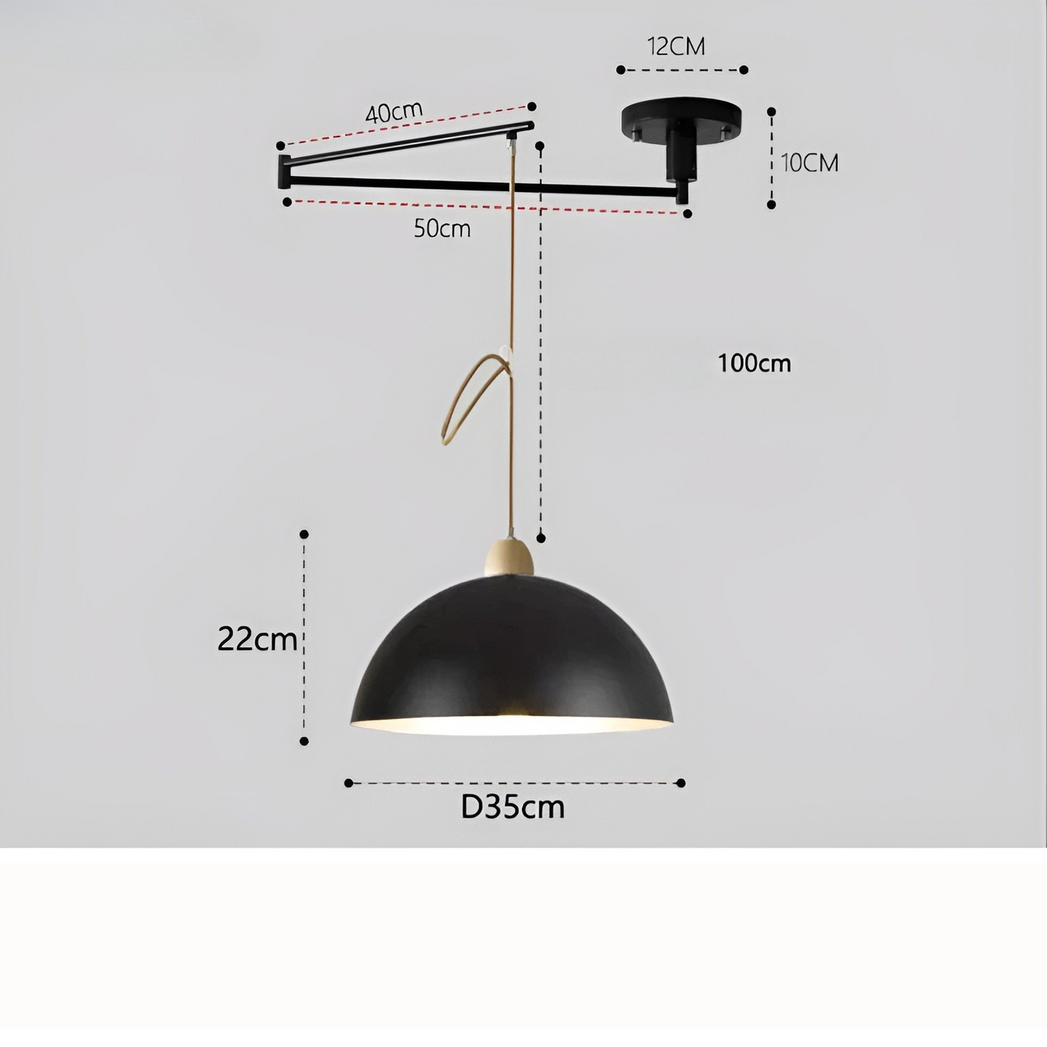 LuxeSwing Light - Nordisk Justerbar LED- Taklampa med Svängarm