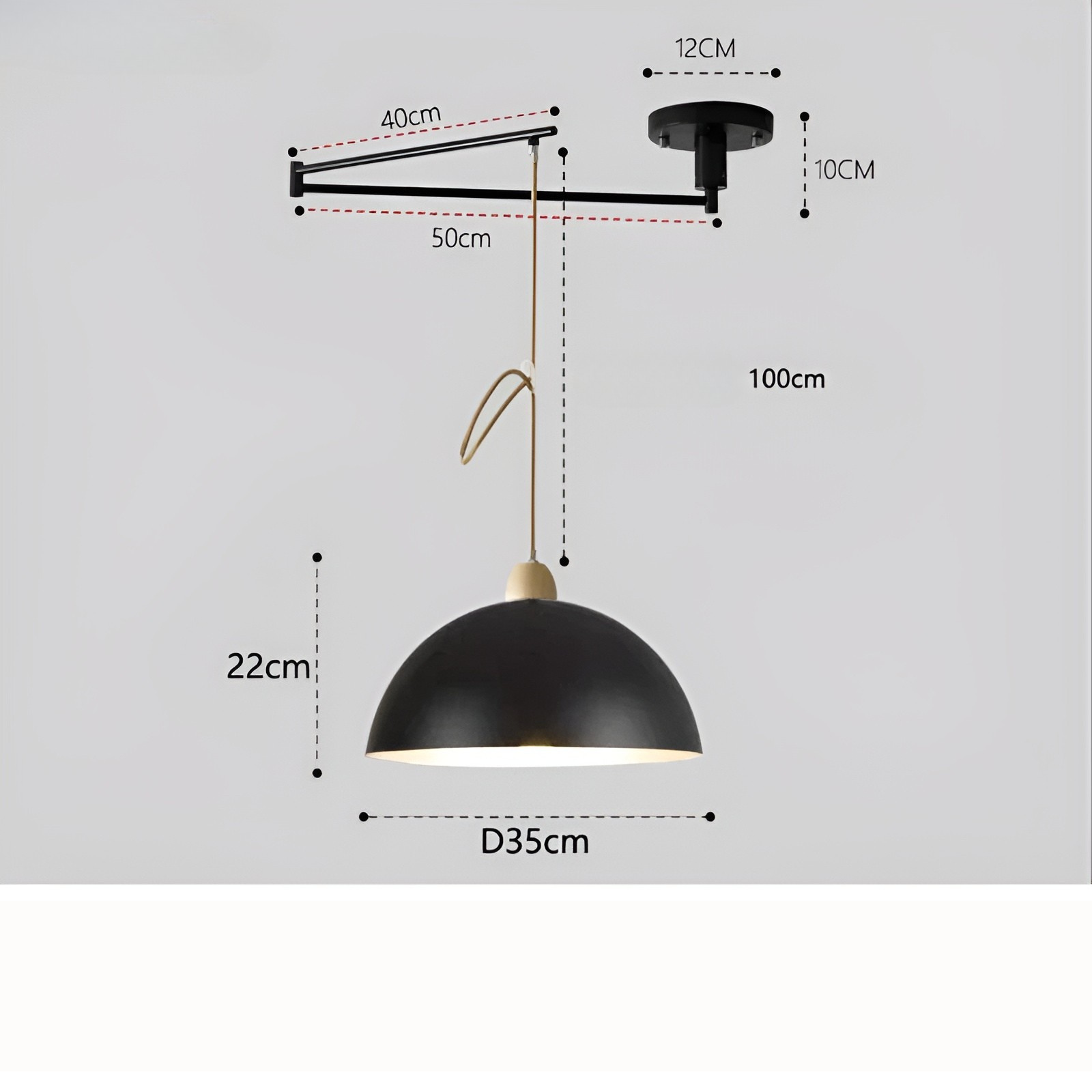 LuxeSwing Light - Nordisk Justerbar LED- Taklampa med Svängarm