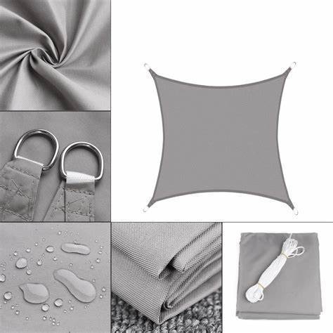 Rektangulärt solskydd – UV-beständigt solskyddssegel med rep