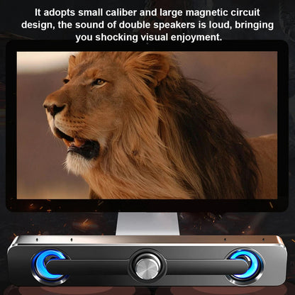 PC Soundbar Högtalare – USB-driven med LED-ljus 3,5 mm jack för Laptop &amp; TV