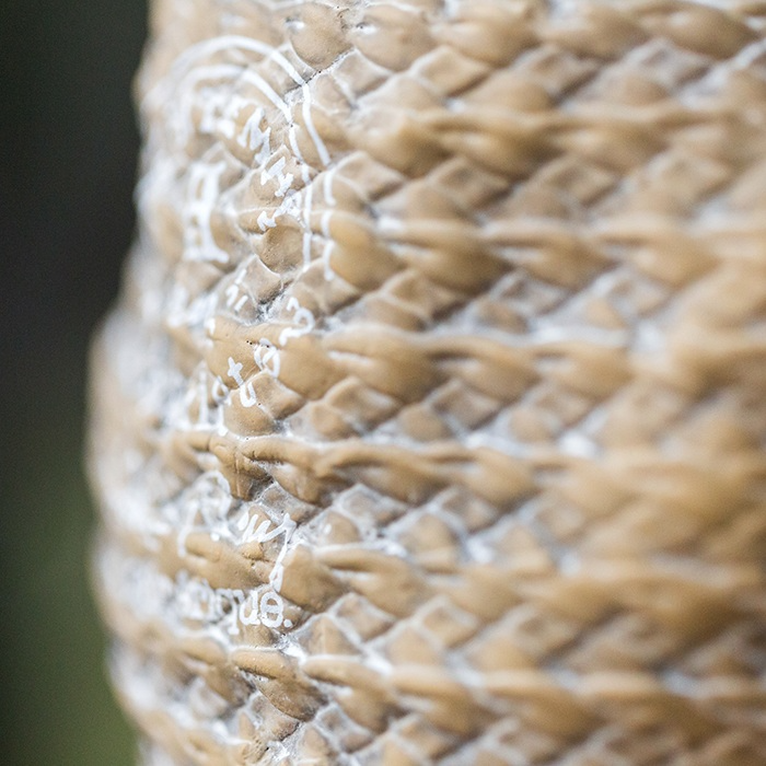 Keramisk planterpotte i hampsekk-design med tauhåndtak - dekorativ blomsterpotte for hage og hjem