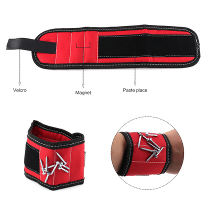 Magnetiskt verktygs-hållararmband för skruvar och spik