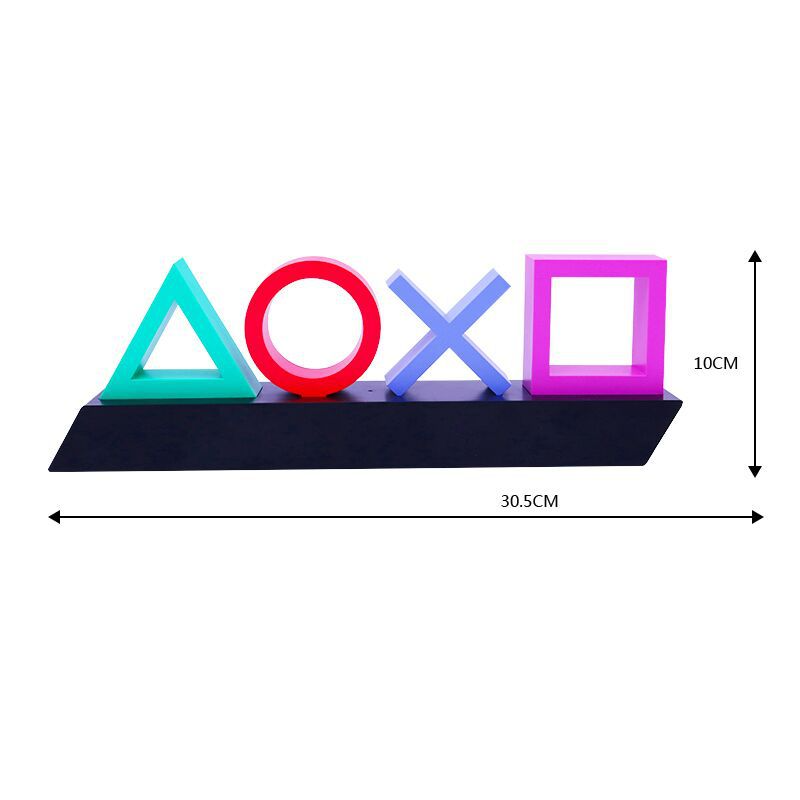 LED Bordlampa PlayStation Symbol – Musikstyrd Dekolampa för Gaming &amp; Sovrum