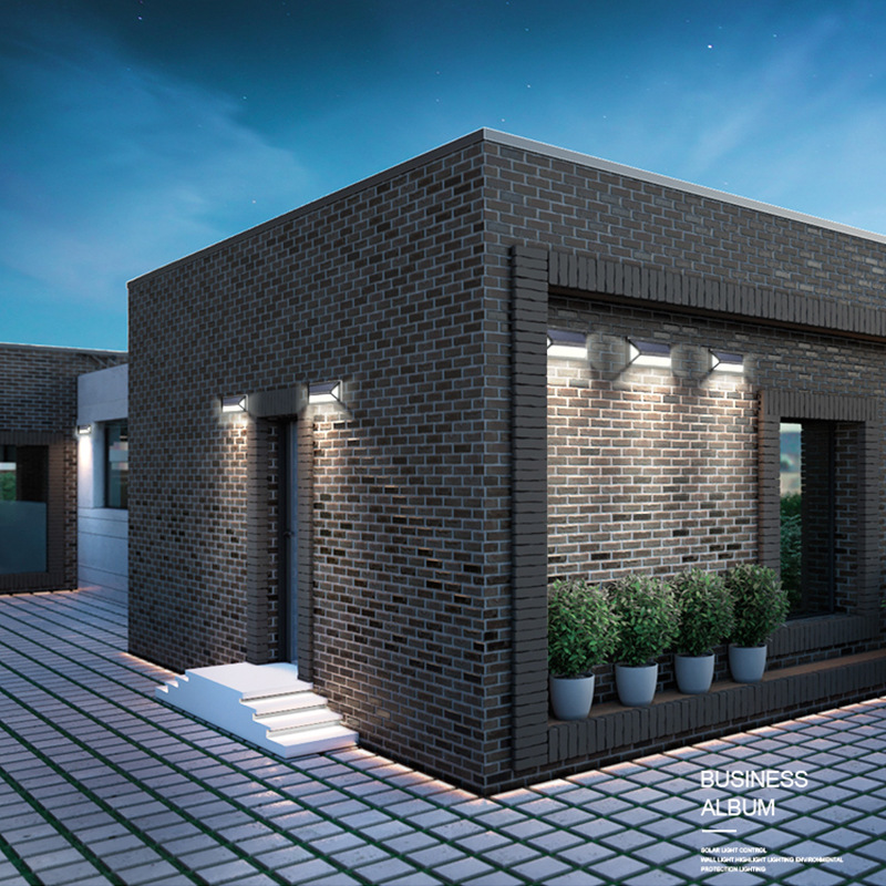 Modern Solar LED Vägglampa för Utomhus – Vattentät Fasadbelysning med Rörelsesensor