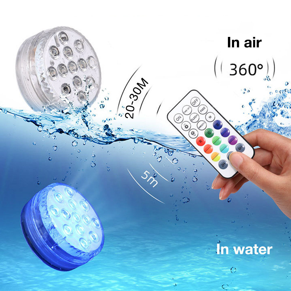 Underwater LED-lampa med fjärrkontroll – RGB flerfärgad poolbelysning för badrum och dammar
