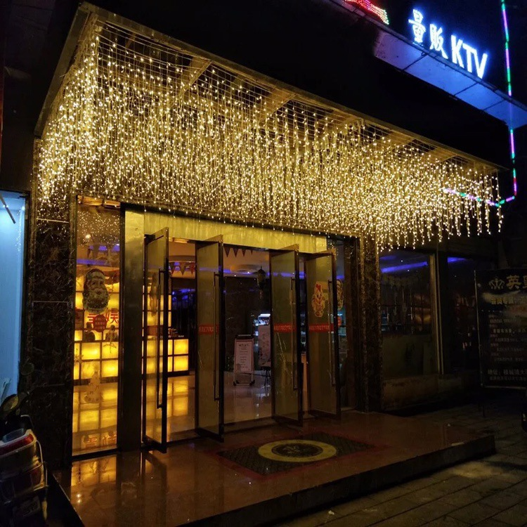 LED stjärnhimmel istapp ljusslinga – Dekorativa ljusgardiner för jul och trädgård