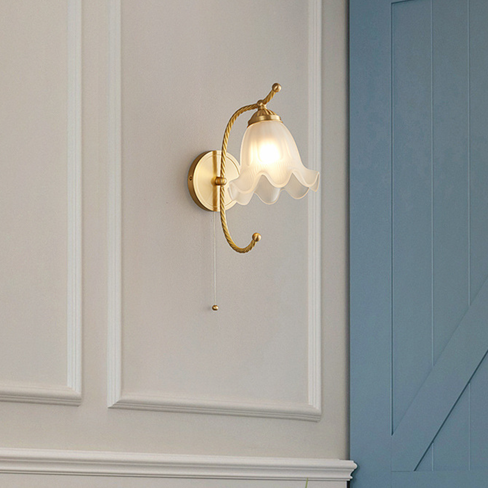 Fransk Vardagsrum Retro Glas Vägglampor