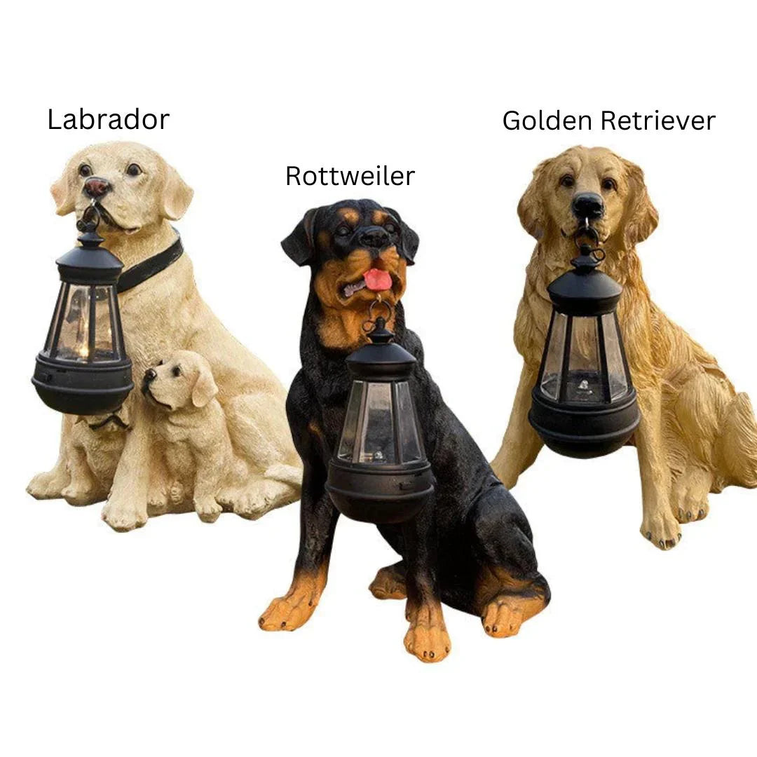 Solar-LED hundstaty för trädgården