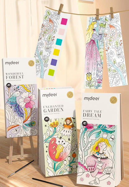 Färgbok med akvareller – Roligt med 6 färger