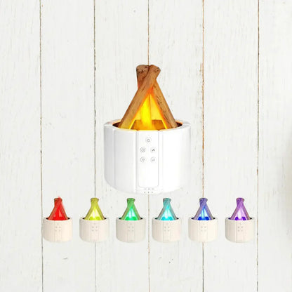 Flame luftfuktare med LED - ultrasonic diffuser &amp; aromaterapi med öppen eld-effekt